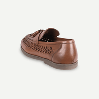 Tiger Boys Tan Woven Tassel Loafers
