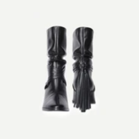 Leather Slouchy Stiletto Heel Ankle Boots