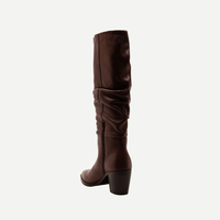 Slouchy Block Heel Knee High Boots
