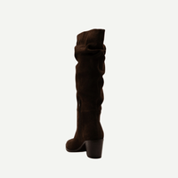 Muswell Suede Leather Slouchy Knee-High Block Heel Boots