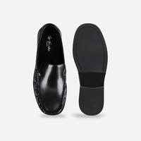 Men's Black Leather Penny Loafers