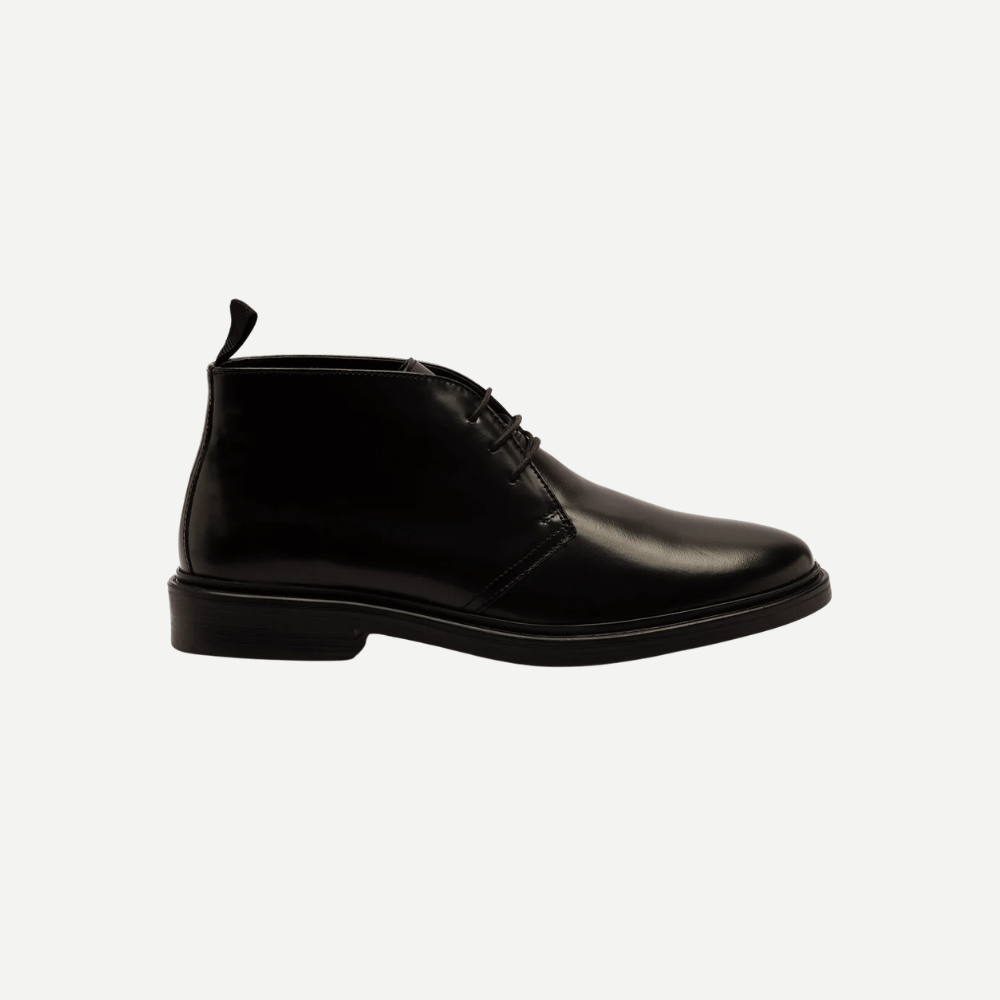 Men’s Black Leather Lace-Up Boots