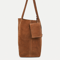 Tan Suede Tote Bag