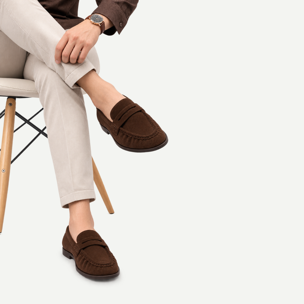 Ruched Brown Loafers