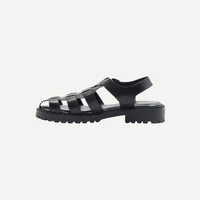 Men’s Black Leather Fisherman Sandals