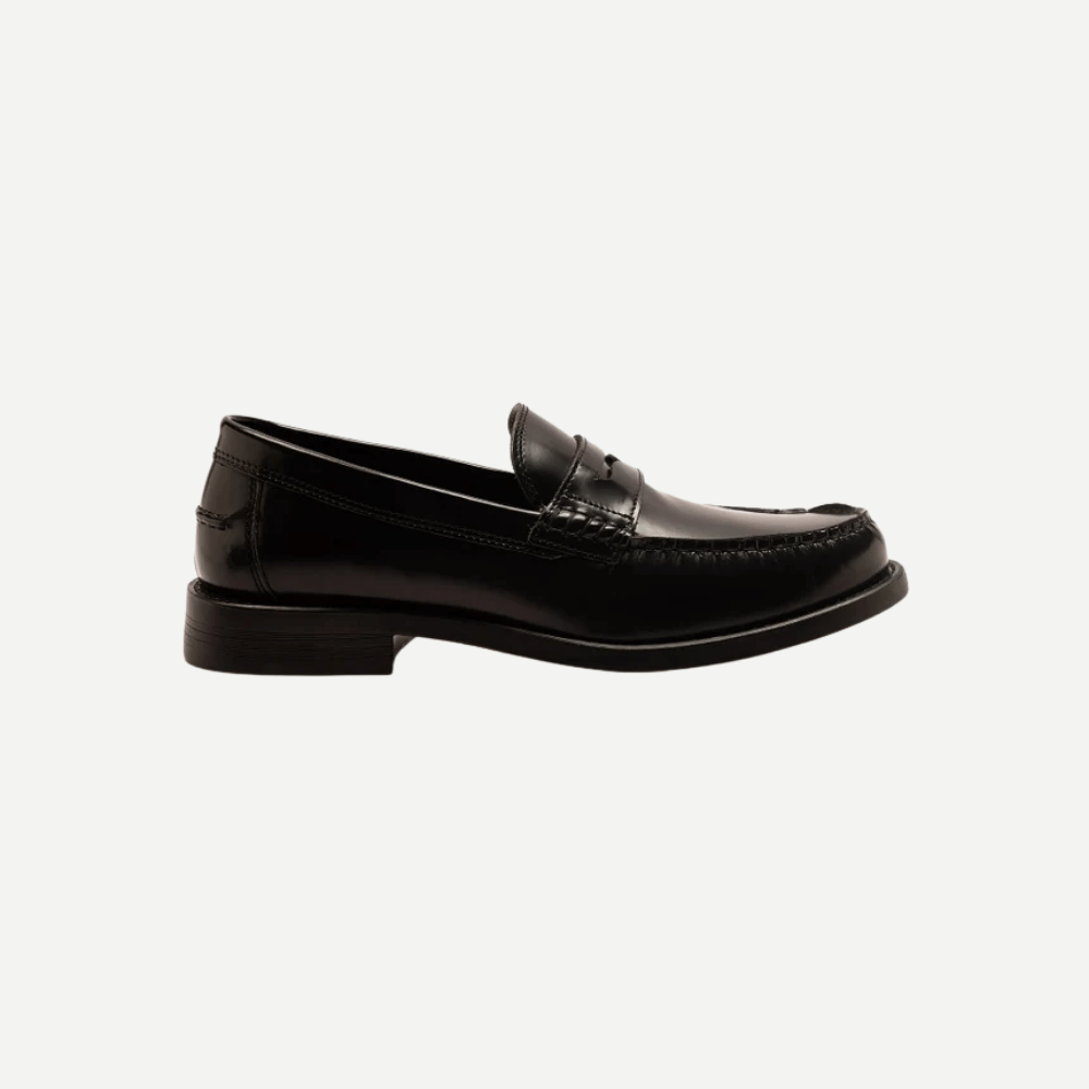 Men Black Leather Loafers