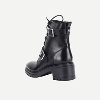 Black Lace-Up Ankle Boots