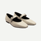 White Square Toe Ballet Flats
