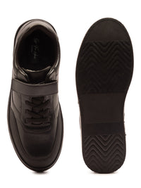 MARTY Round Toe Single Strap With Lace-Up Leather School Shoe