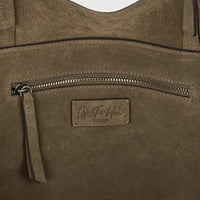 Olive Suede Tote Bag