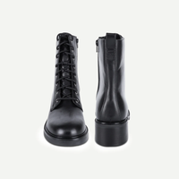 Venus Leather Lace-Up Biker Boots
