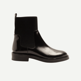 Black Leather Chelsea Boots For Womans'