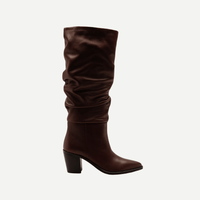 Slouchy Block Heel Knee High Boots