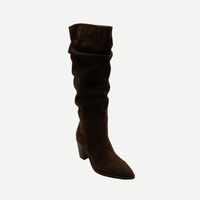 Muswell Suede Leather Slouchy Knee-High Block Heel Boots