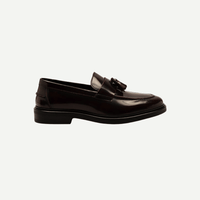 Mens' Wine Leather Loafers 