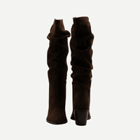 Muswell Suede Leather Slouchy Knee-High Block Heel Boots