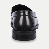 Men's Black Leather Penny Loafers