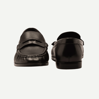Black Leather Penny Loafers