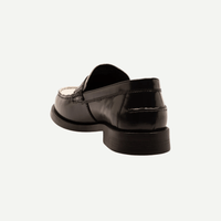 Men’s Black & White Penny Loafers