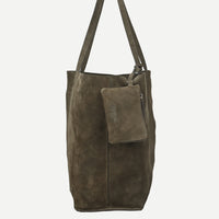 Olive Suede Tote Bag