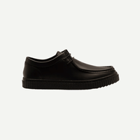 Black Leather Moccasin Shoes