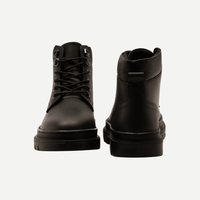 Jones Boys Black Leather Lace-Up Boots