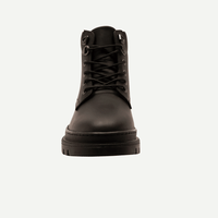 Jones Boys Black Leather Lace-Up Boots