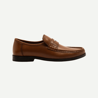 Boys Tan Leather Penny Loafers