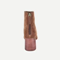 Elara Cognac Suede Ankle Boots