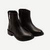 Girls’ Black Leather School Loafers