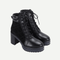 Black Lace-Up Heeled Boots