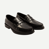 Black Leather Loafers for Men 