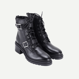 Black Lace-Up Ankle Boots