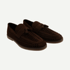 Men’s Brown Woven Suede Loafers 